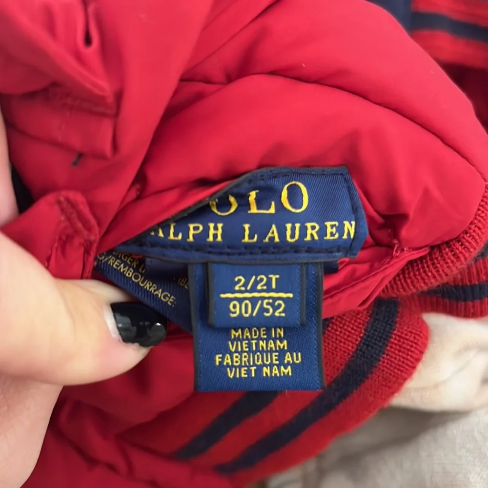 Gently used polo Ralph Lauren reversible navy/ red vest size 2t